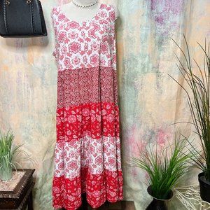 📌John Baner Floral Cotton Sleeveless Comfy Summer Dress